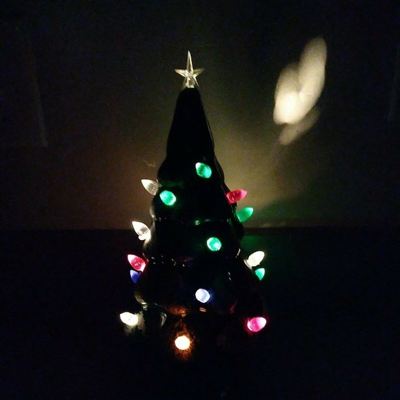 Ceramic Lighted Christmas Tree Vintage 10" Marcia Inspirations Trim n Glo CTL-10 - Picture 9 of 9